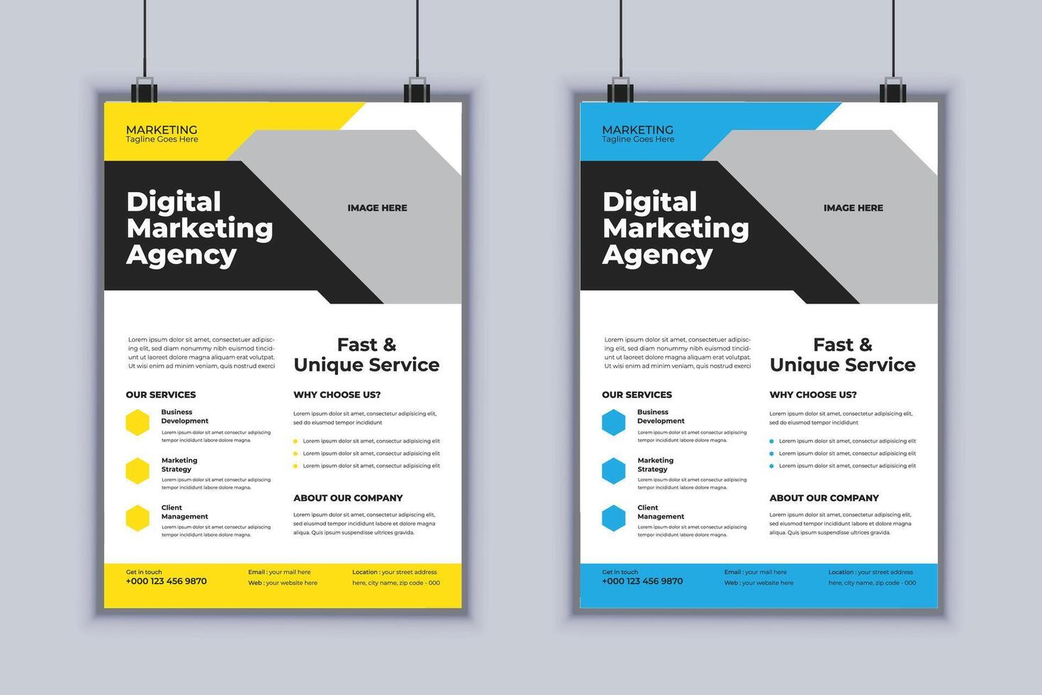 Digital Marketing Agency Corporate Flyer Design Template vector