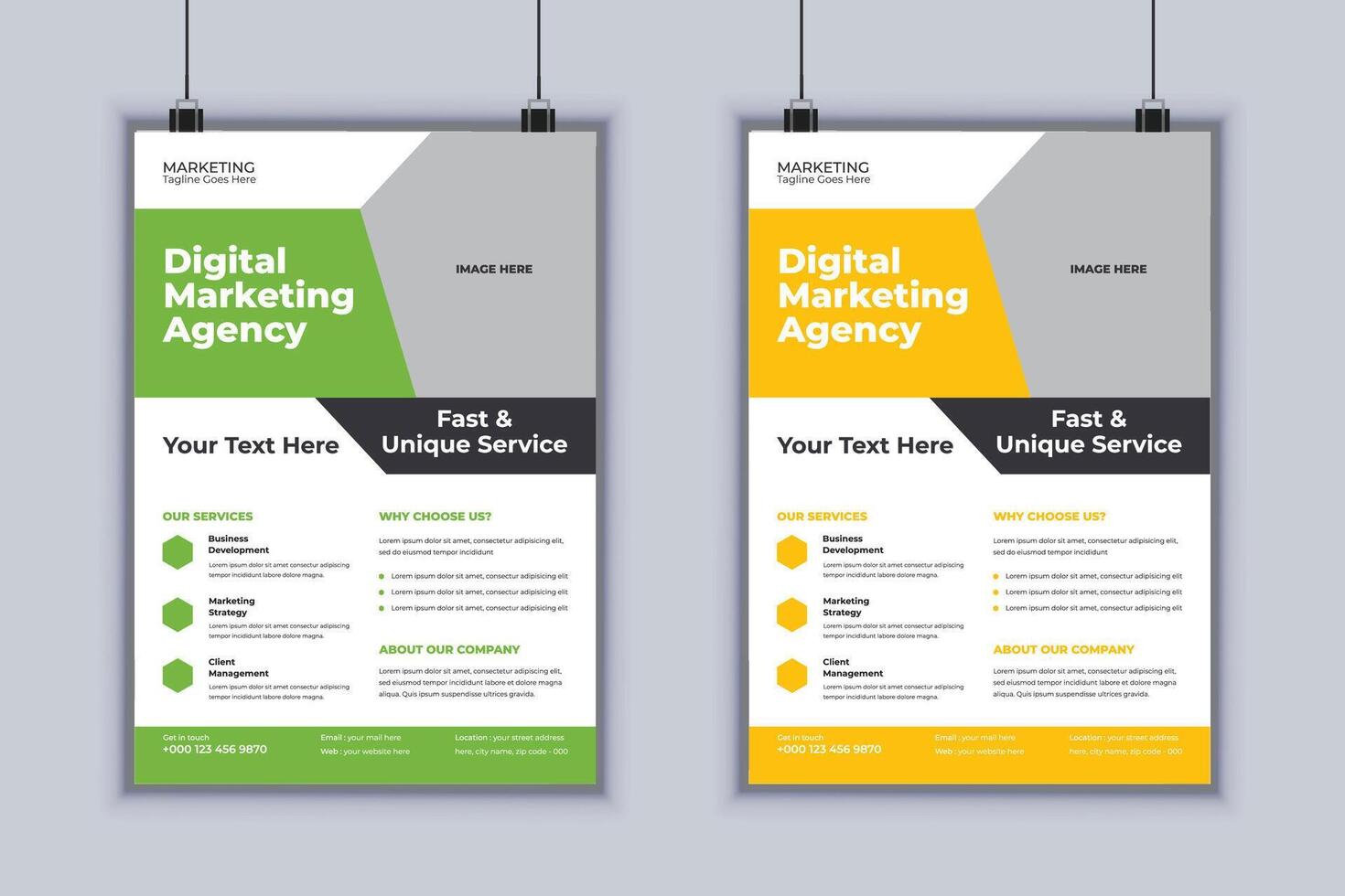 Digital Marketing Agency Corporate Flyer Design Template vector