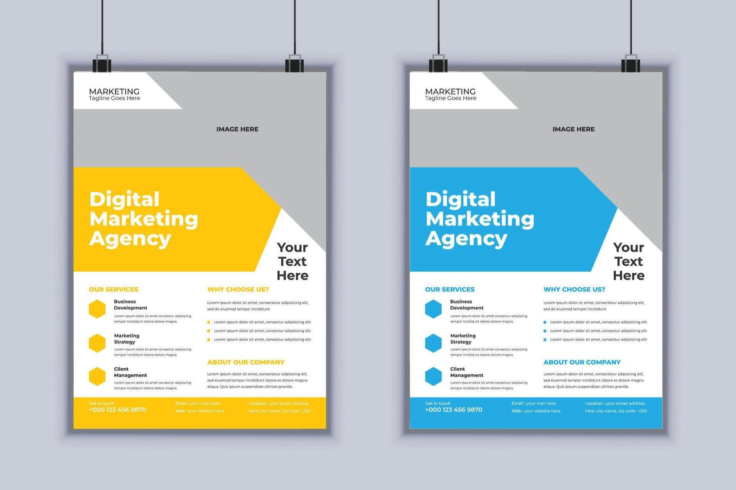 Digital Marketing Agency Corporate Flyer Design Template vector