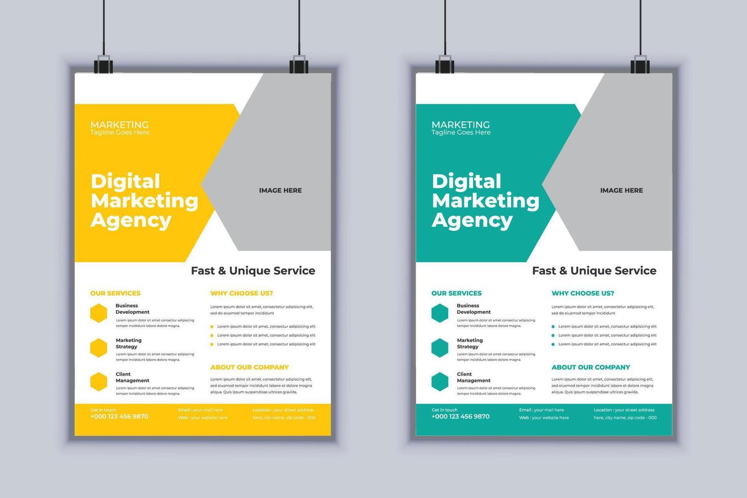 Digital marketing agency corporate business flyer design template vector