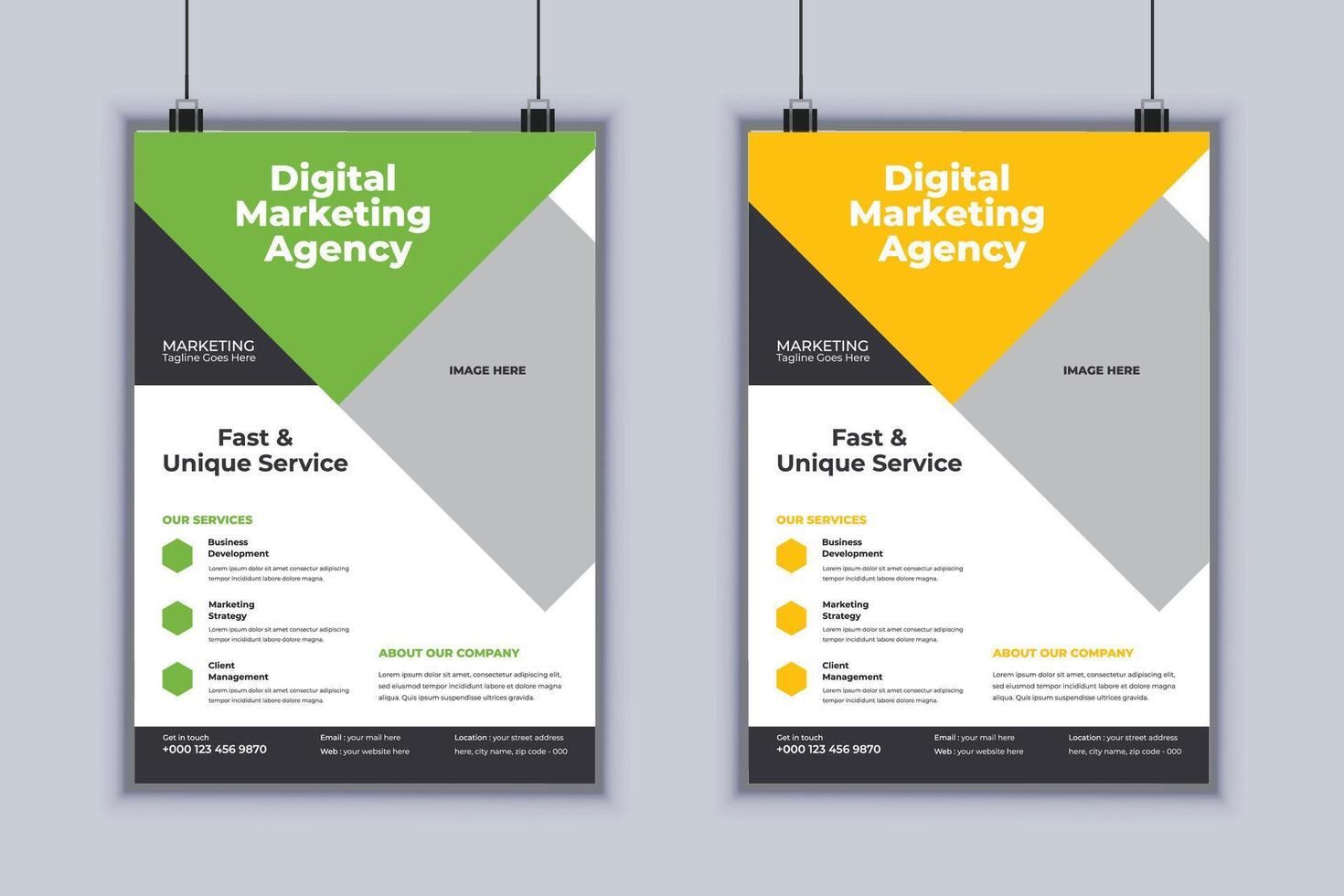 Digital Marketing Agency Corporate Flyer Design Template vector
