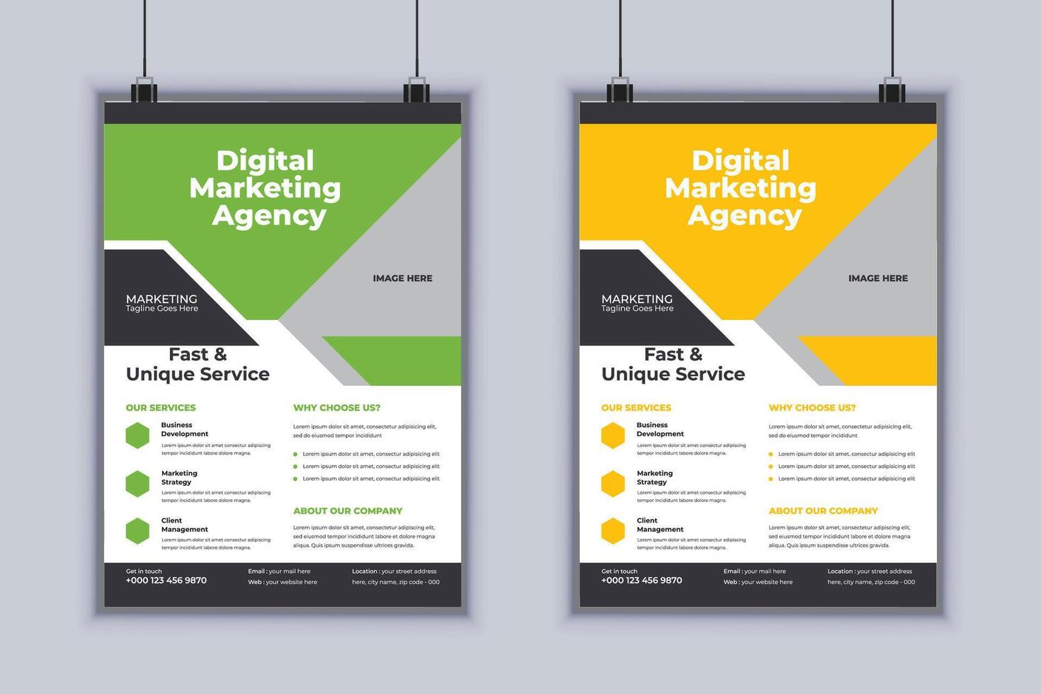Digital Marketing Agency Corporate Flyer Design Template vector