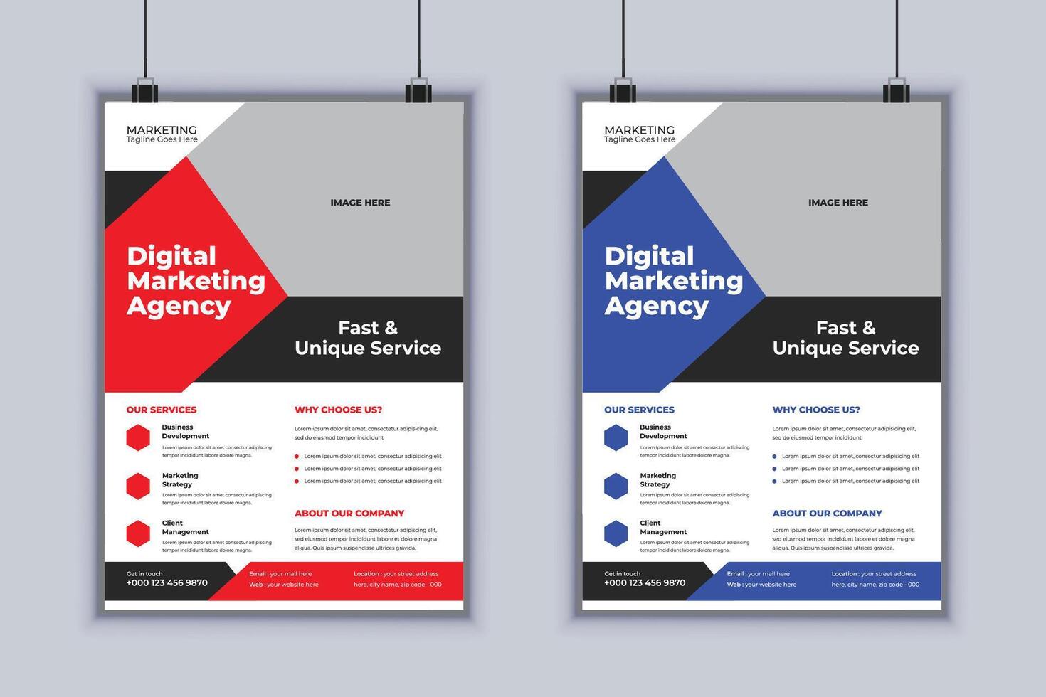 Digital Marketing Agency Corporate Flyer Design Template vector