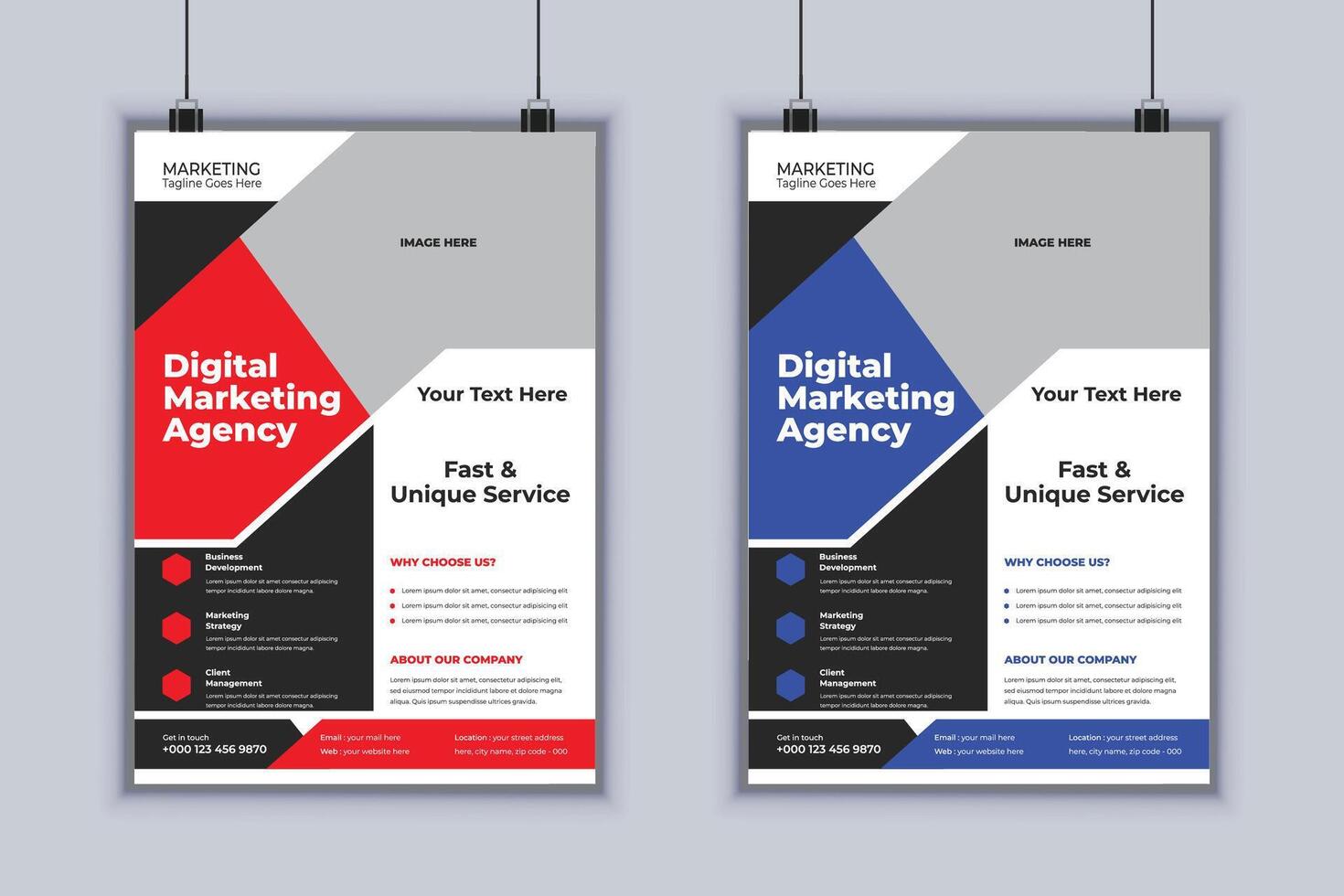 Digital Marketing Agency Corporate Flyer Design Template vector