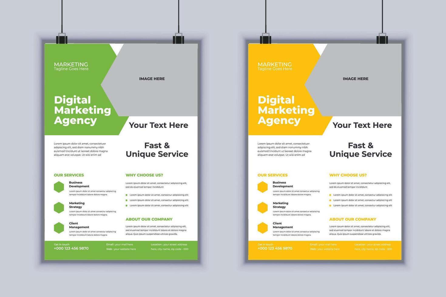 Digital Marketing Agency Corporate Flyer Design Template vector