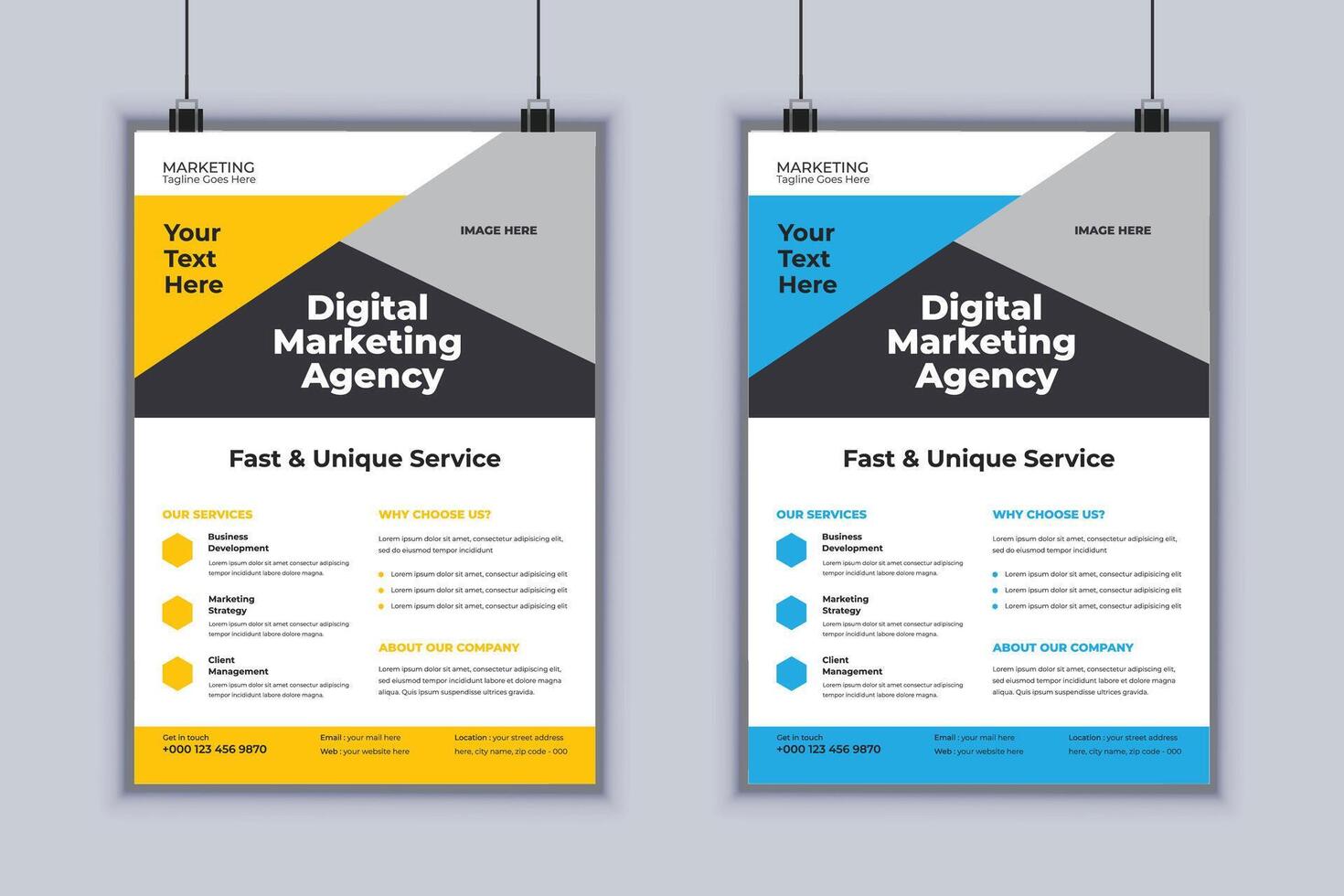 Digital Marketing Agency Corporate Flyer Design Template vector