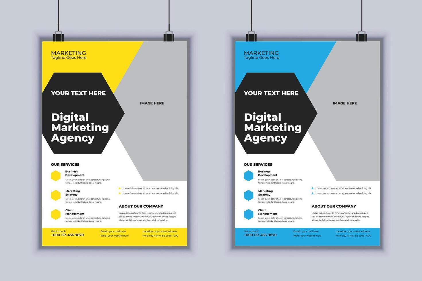 Digital Marketing Agency Corporate Flyer Design Template vector