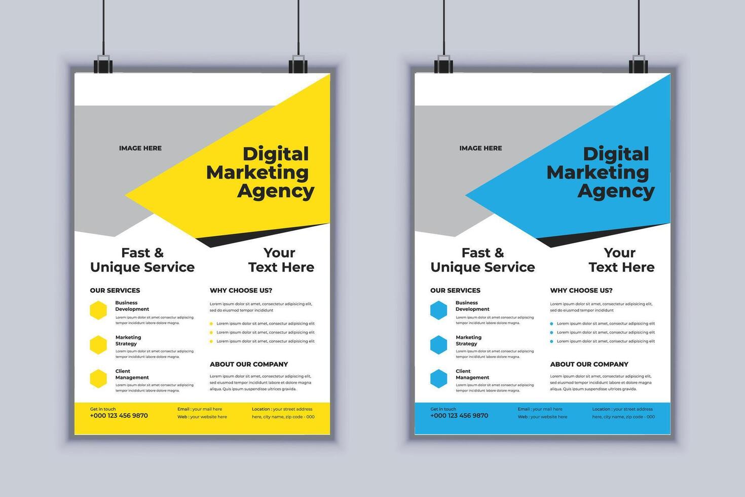 Digital Marketing Agency Corporate Flyer Design Template vector