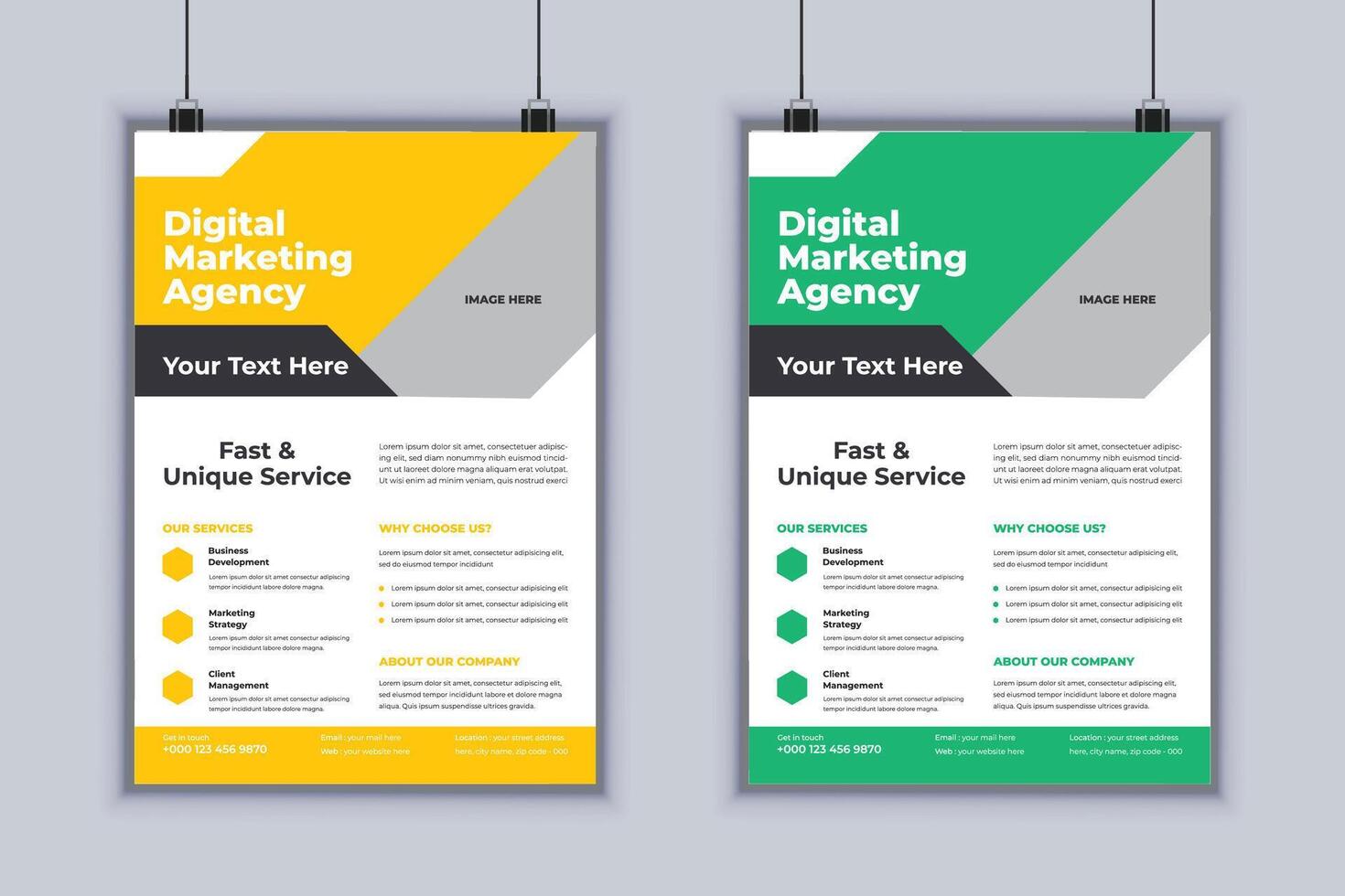 Digital Marketing Agency Corporate Flyer Design Template vector