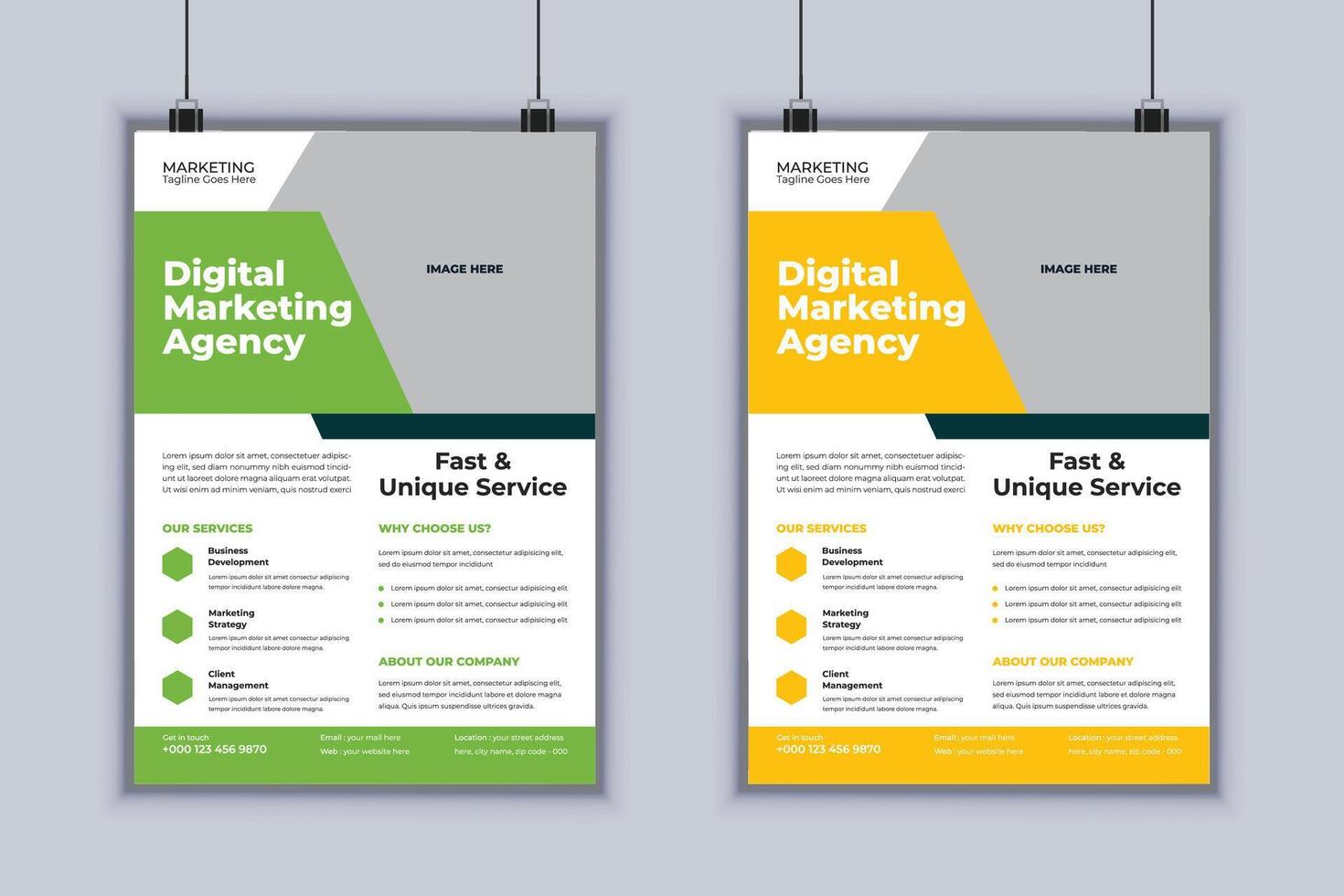 Digital Marketing Agency Corporate Flyer Design Template vector