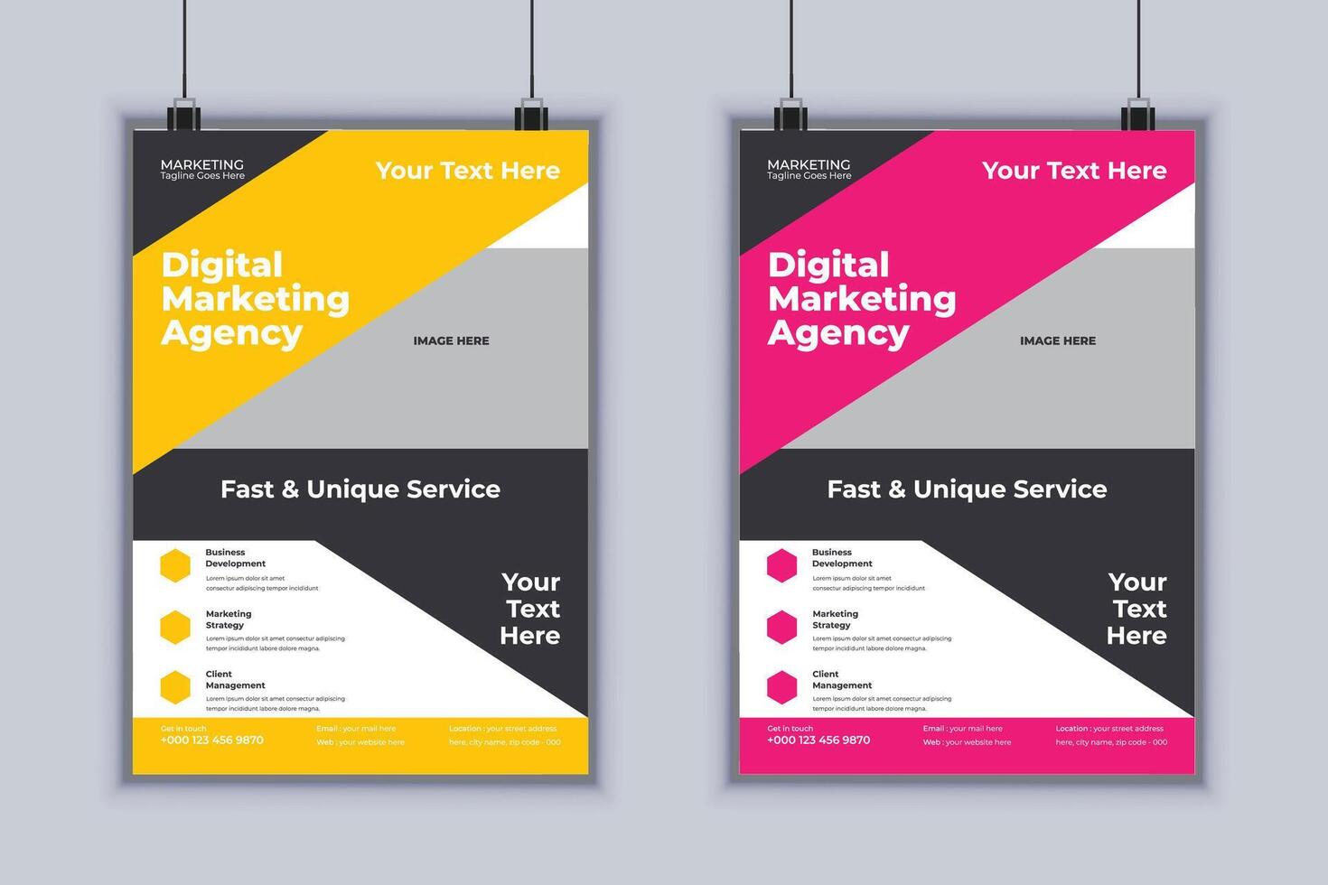 Digital Marketing Agency Corporate Flyer Design Template vector