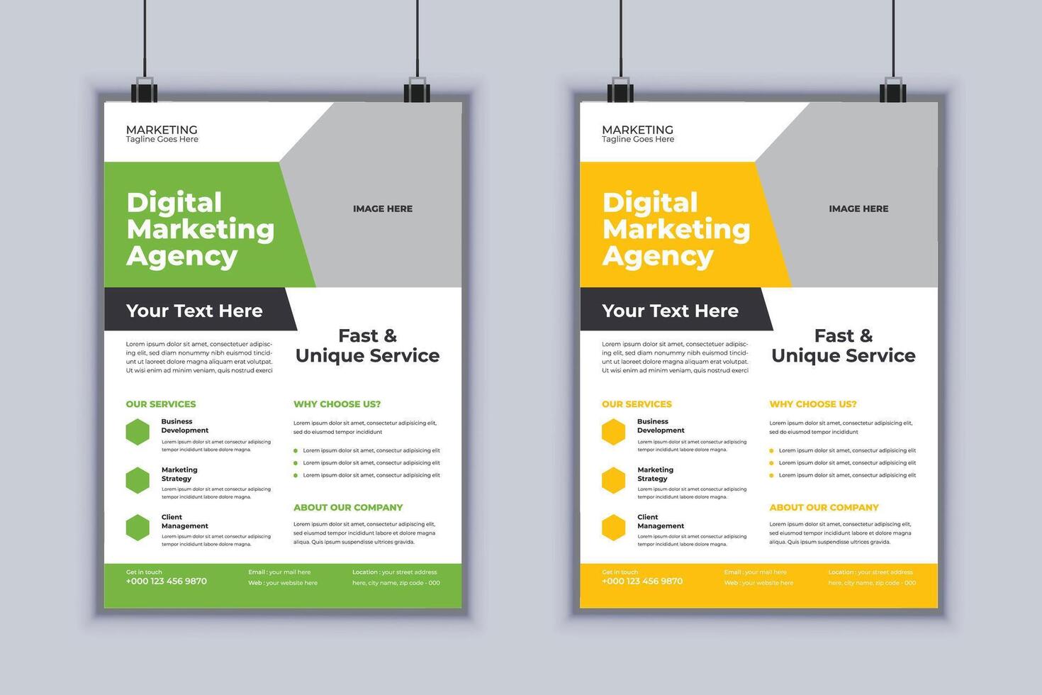 Digital Marketing Agency Corporate Flyer Design Template vector