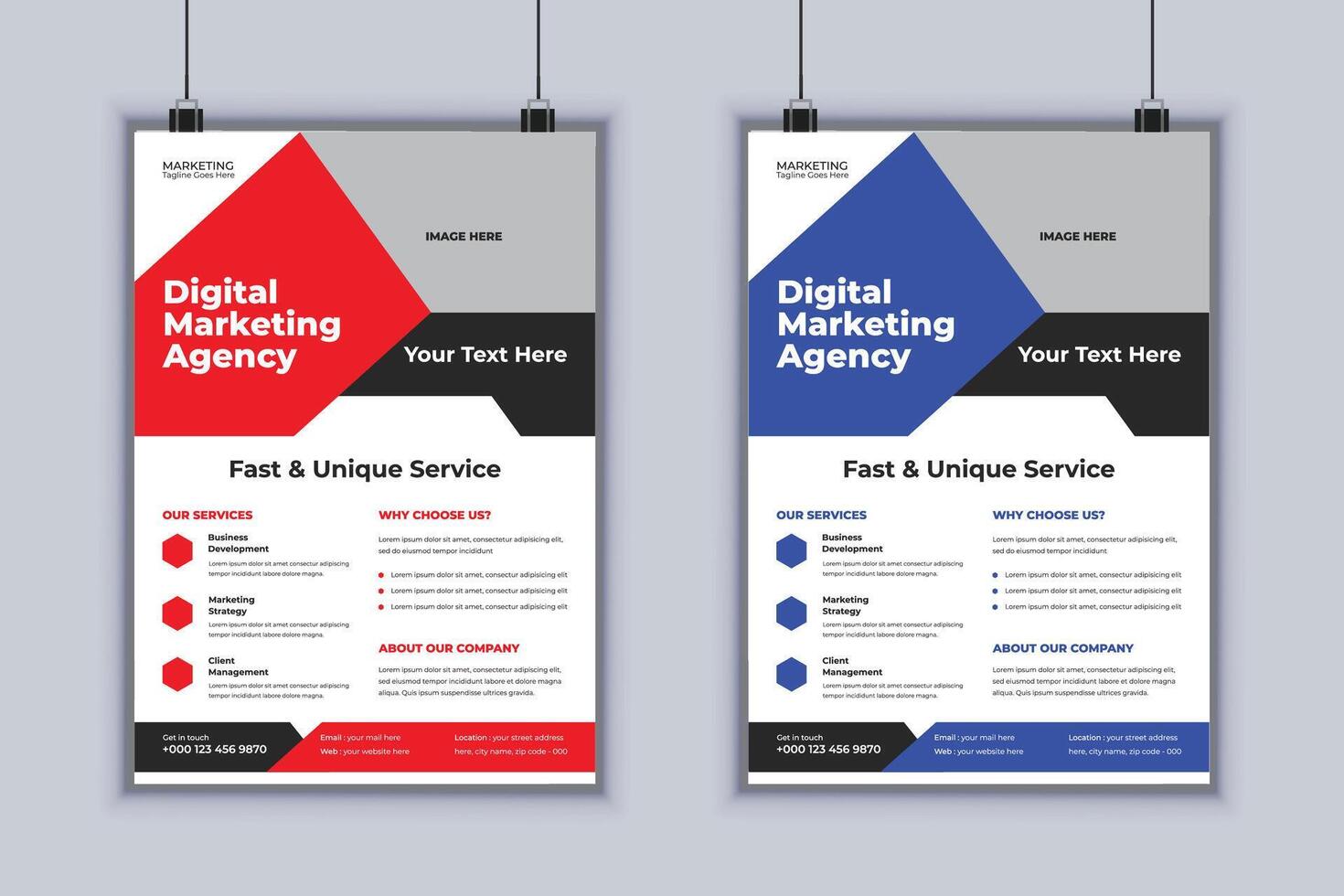 Digital Marketing Agency Corporate Flyer Design Template vector