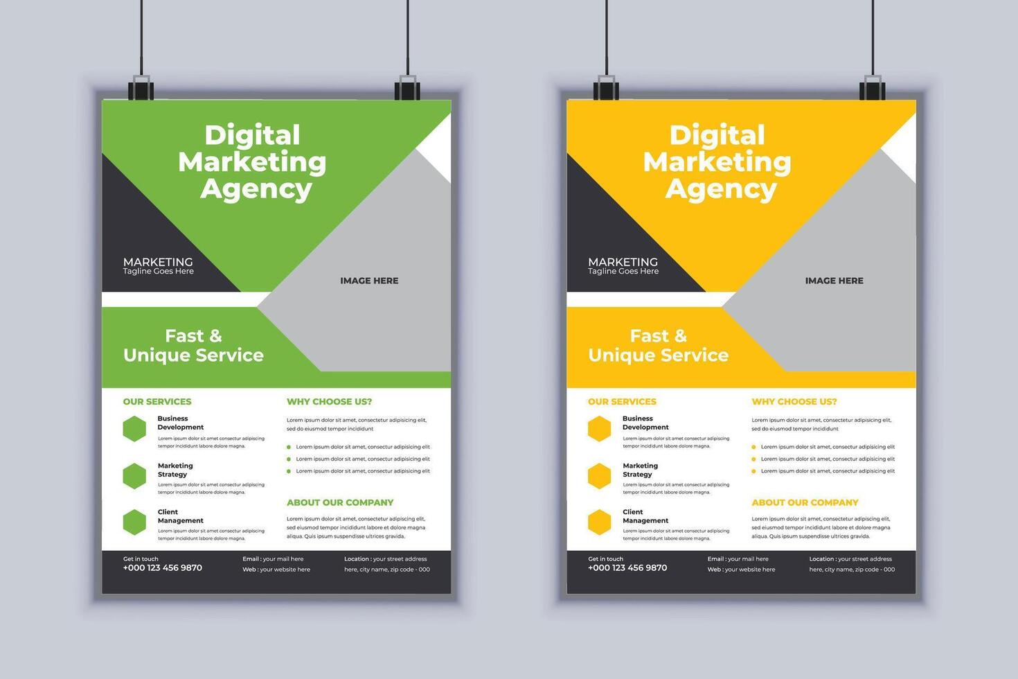 Digital Marketing Agency Corporate Flyer Design Template vector