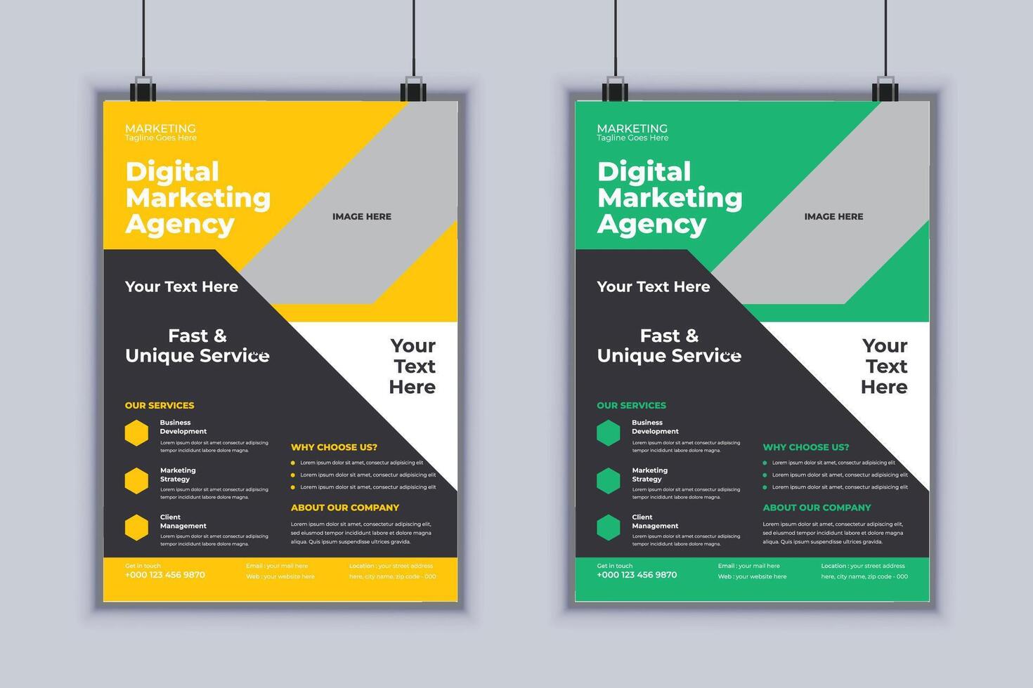 Digital Marketing Agency Corporate Flyer Design Template vector