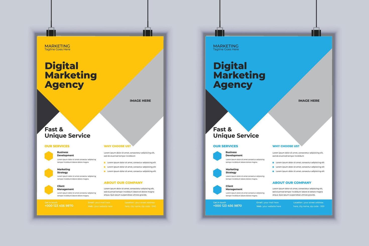 Digital Marketing Agency Corporate Flyer Design Template vector