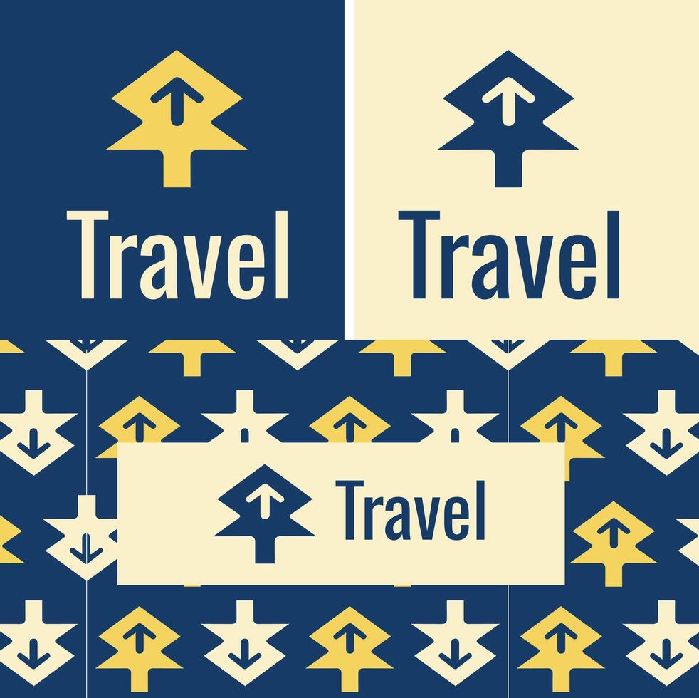 Abstract Blue Arrow Travel Agency Logo vector