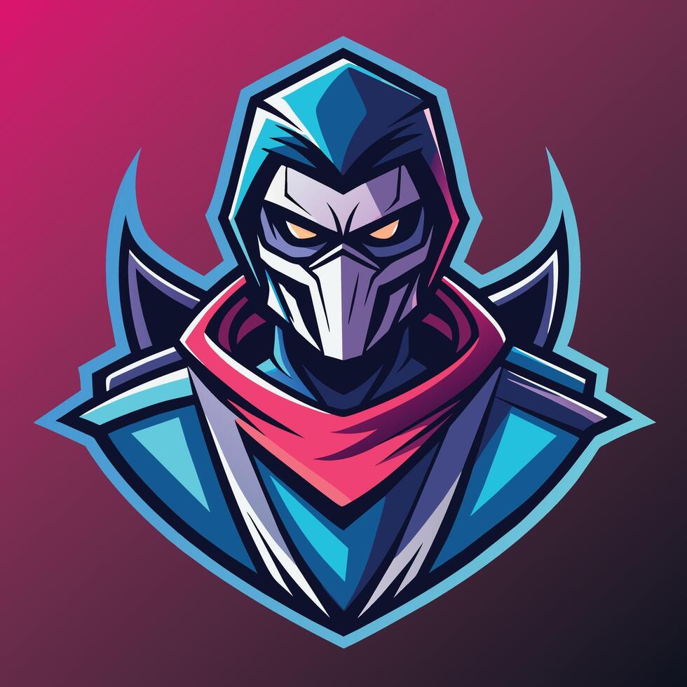 Angry Masked Gamer Esports Logo vector