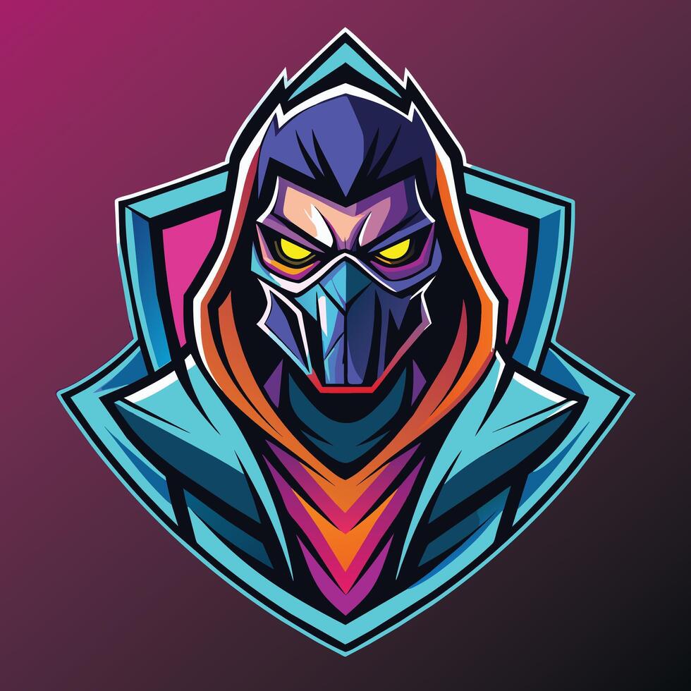 Angry Masked Gamer Esports Logo vector