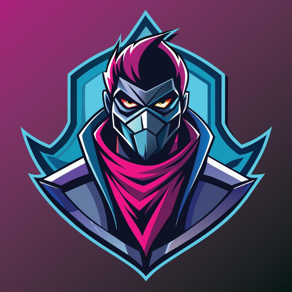 Angry Masked Gamer Esports Logo vector