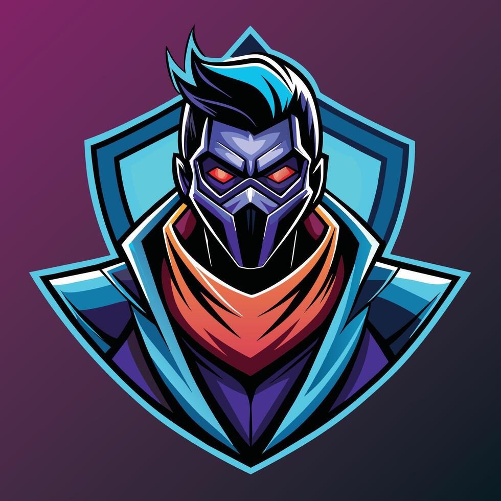 Angry Masked Gamer Esports Logo vector