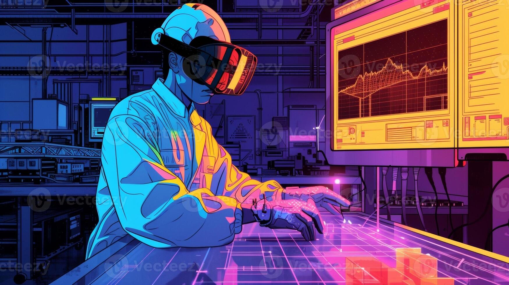A factory workers hands manipulating a 3D model projected by an AR headset highlighting the advanced visualization capabilities of 5G technology in manufacturing photo