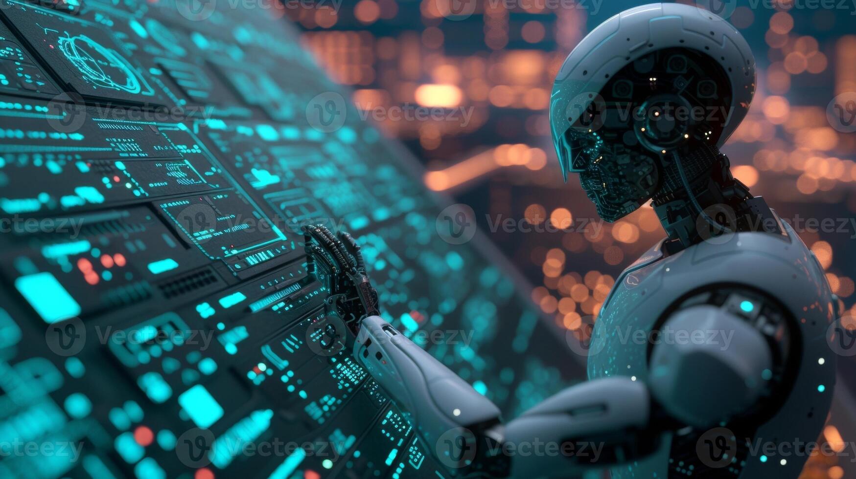 A detailed shot of a specialized AI software being programmed and customized for a specific research project highlighting the versatility of AI in the scientific field photo