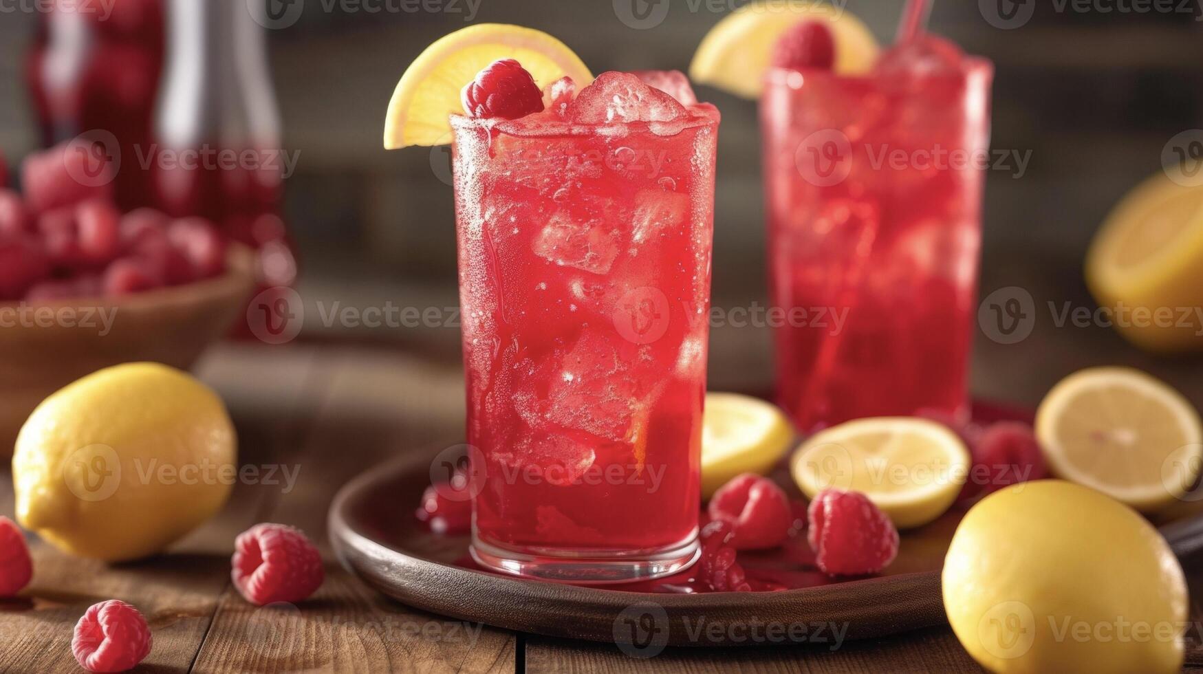 Vibrant layers of berry flavors from tart to sweet mingle together in this Blazing Berry Lemonade. The finishing touch A fiery raspberry garnish that adds a touch of hea photo