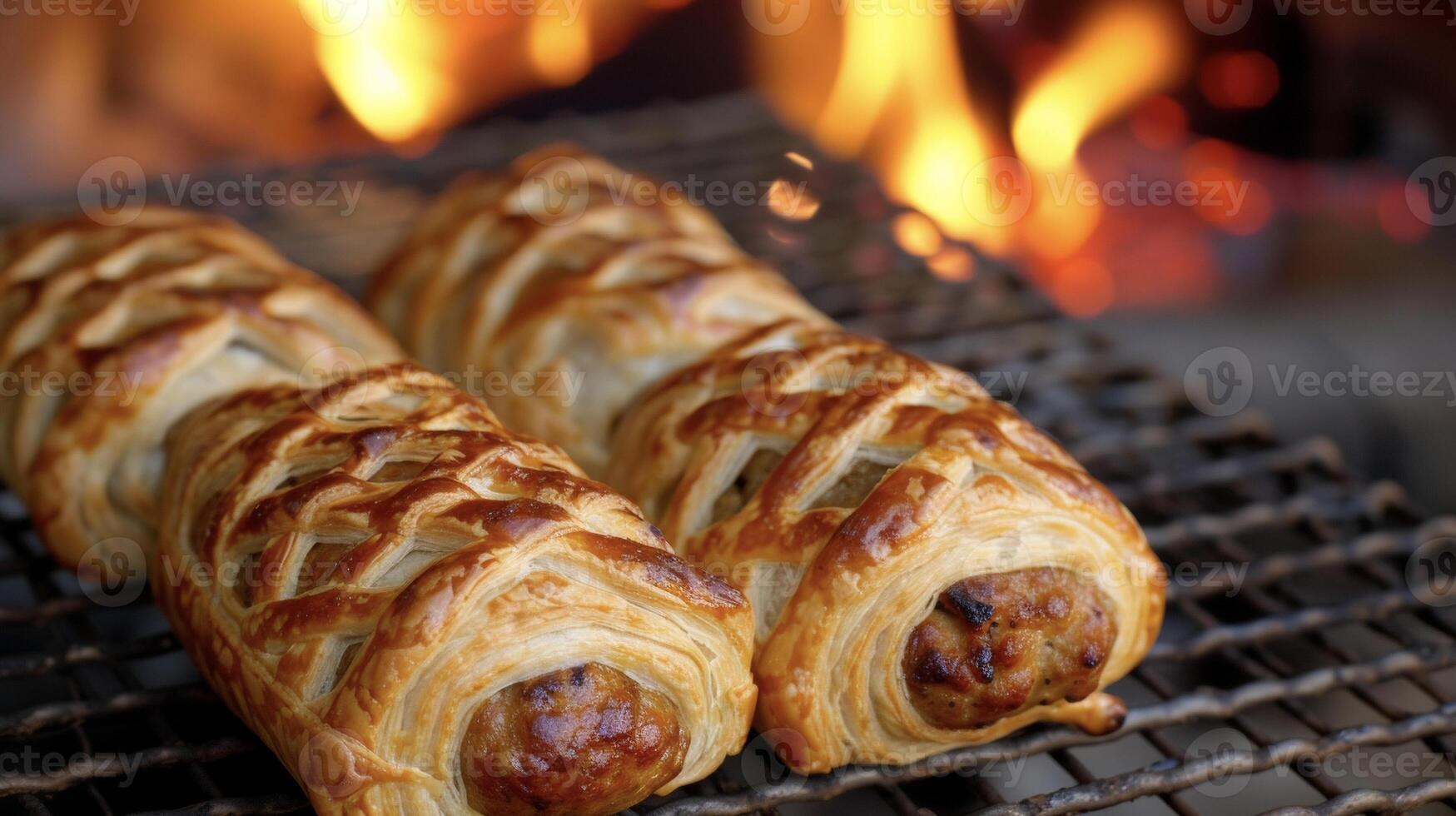 These comforting sausage rolls are almost too e to eat with their intricate pastry patterns and golden brown crust. As you take a bite the warmth of the filling and the fir photo