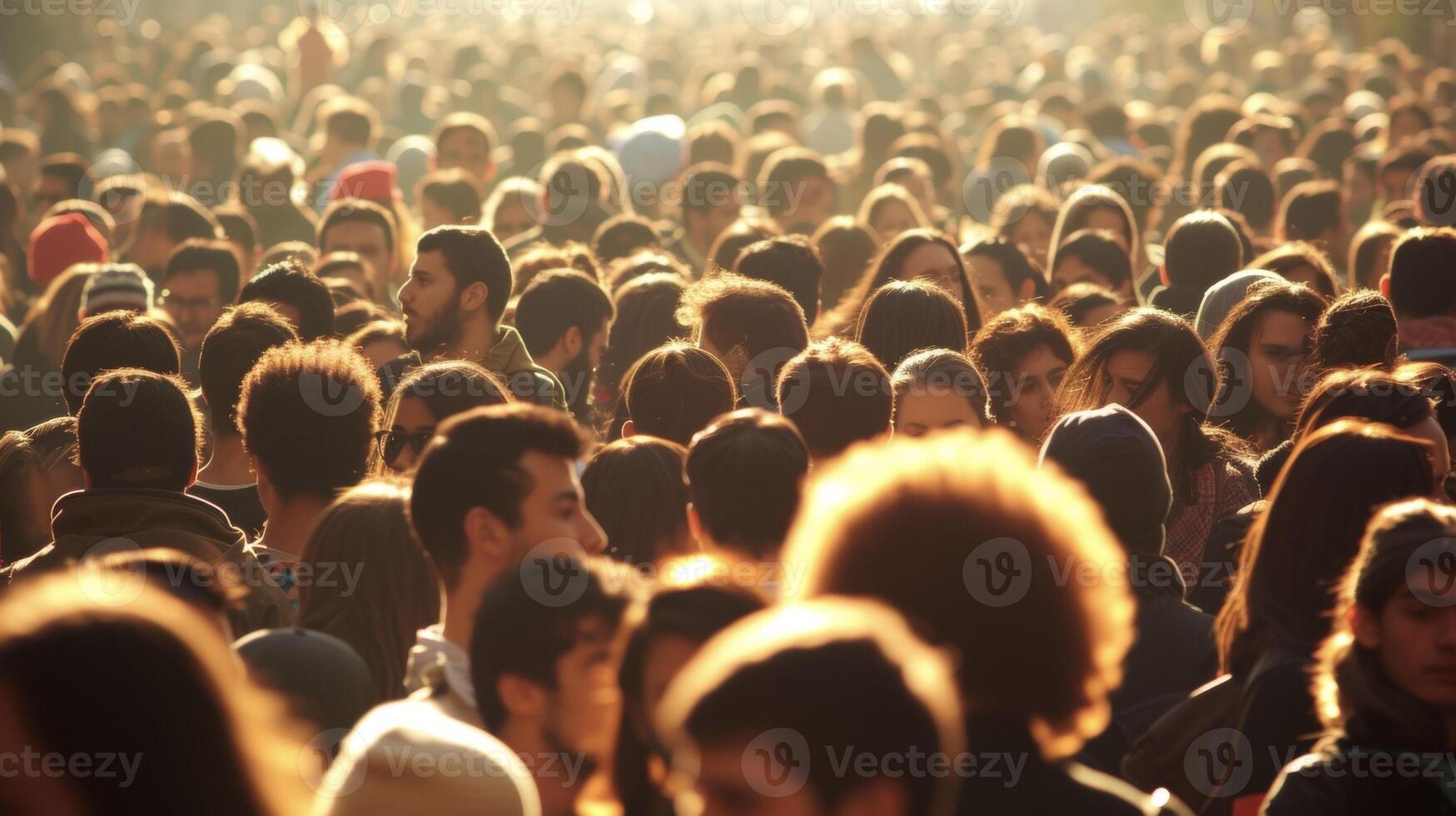 Background Making your way through a crowded festival staying warm and stylish in a sea of people photo