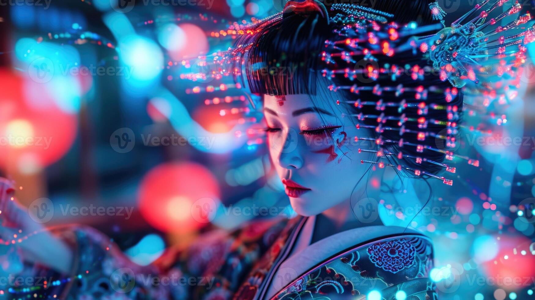 The holographic fashion show brings a new dimension to the fashion world featuring models dd in iridescent holographic fabrics an photo