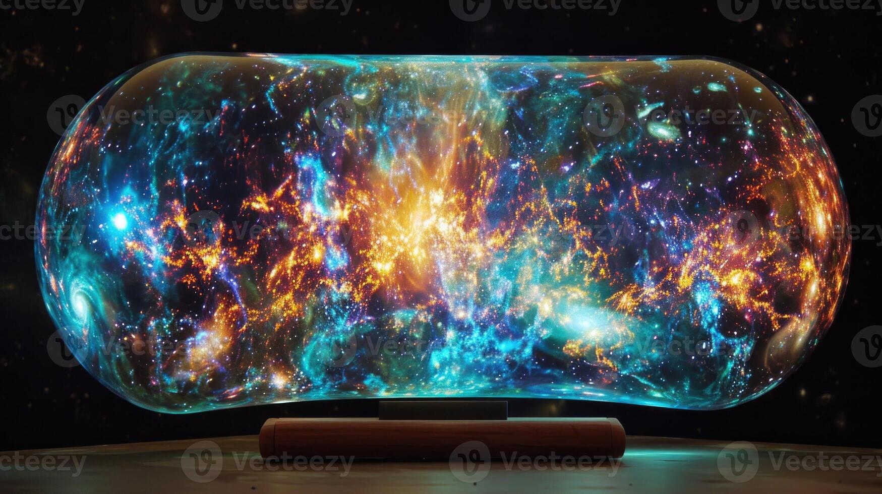 A holographic display of the cosmic microwave background radiation providing a glimpse into the universes early history photo