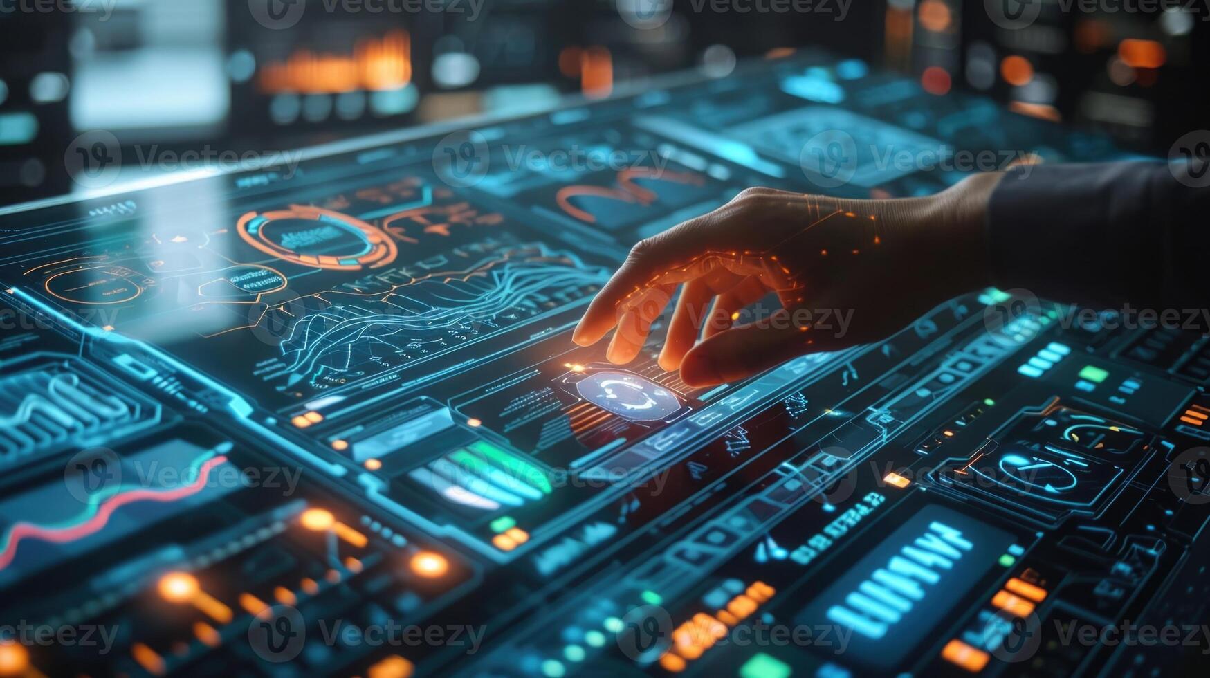 A holographic representation of a users budgeting and expense tracking with a virtual financial planner providing guidance on how t photo