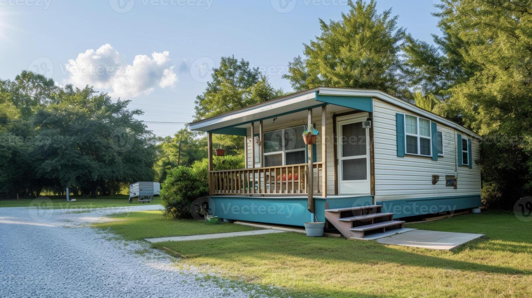 The freedom to roam and explore is at your fingertips with this charming mobile home photo