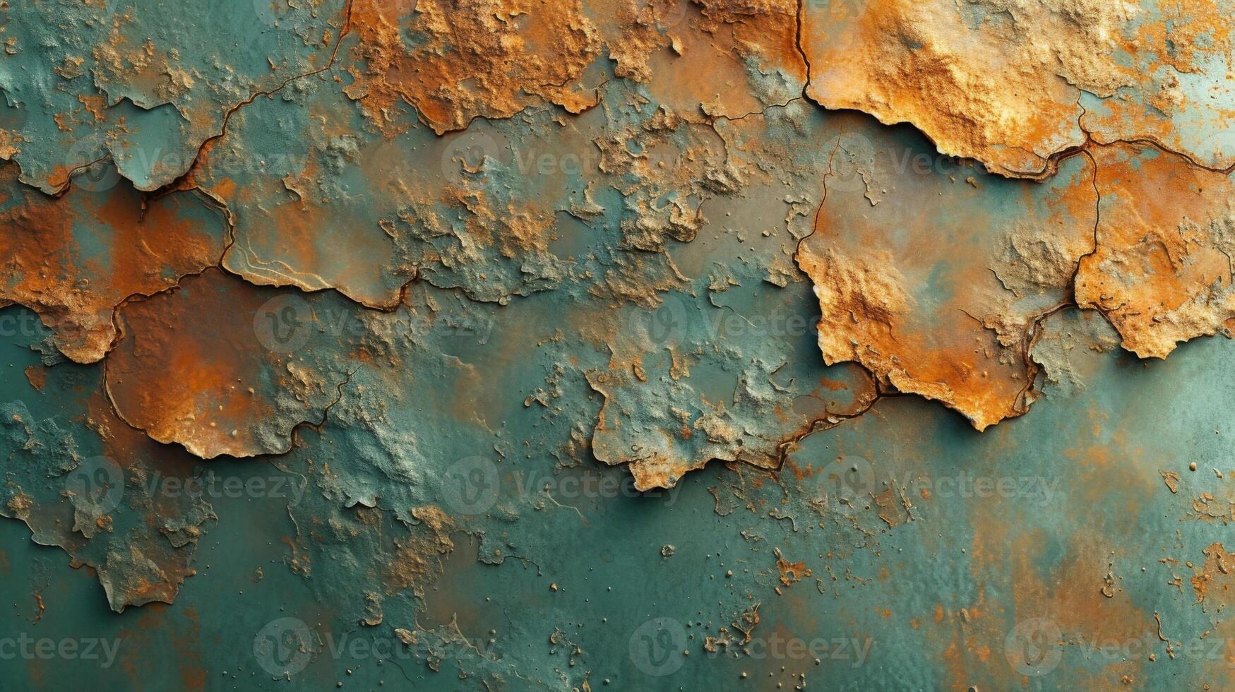 Closeup of a weathered bronze texture with a mix of rough and smooth textures and patches of patina photo