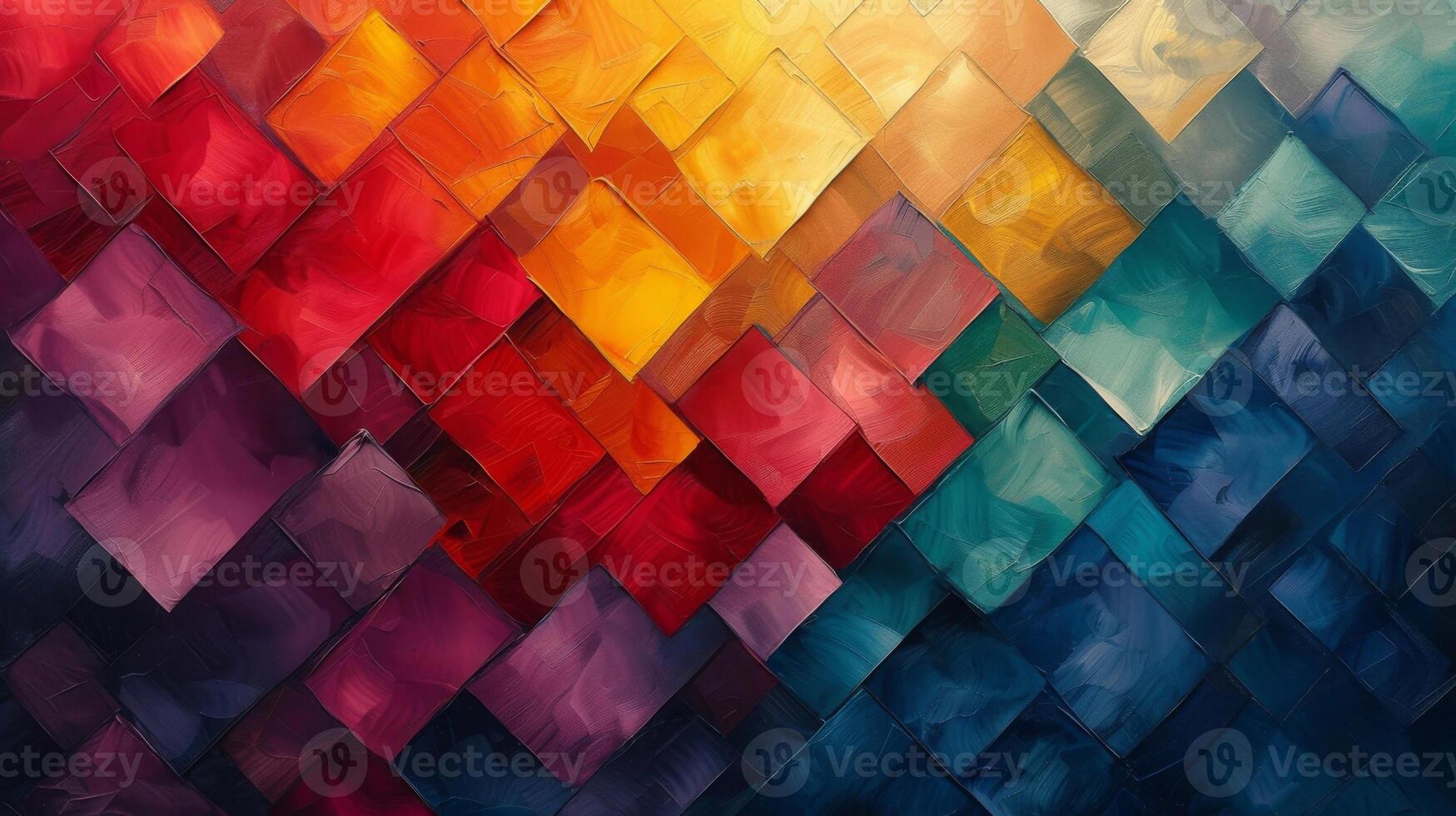 Texture of interlocking squares in motion repeating in a rhythmic pattern of colors and shapes photo