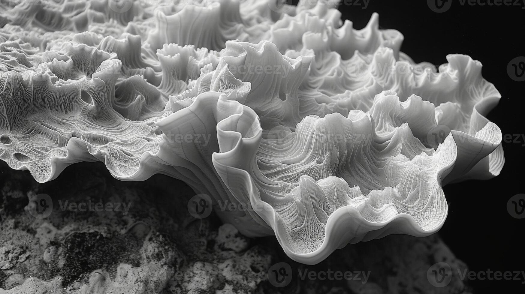 Texture of coral reef showcasing the intricate patterns and bumpy surface formed by the continuous motion of waves and ocean currents photo