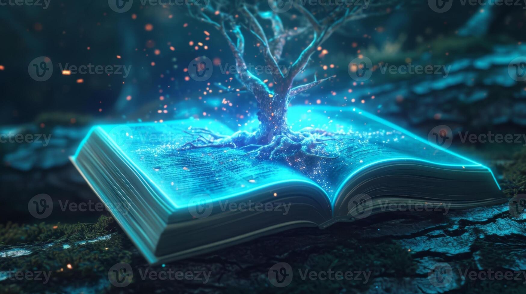 A holographic textbook that comes to life providing interactive lessons and exercises for language learners photo