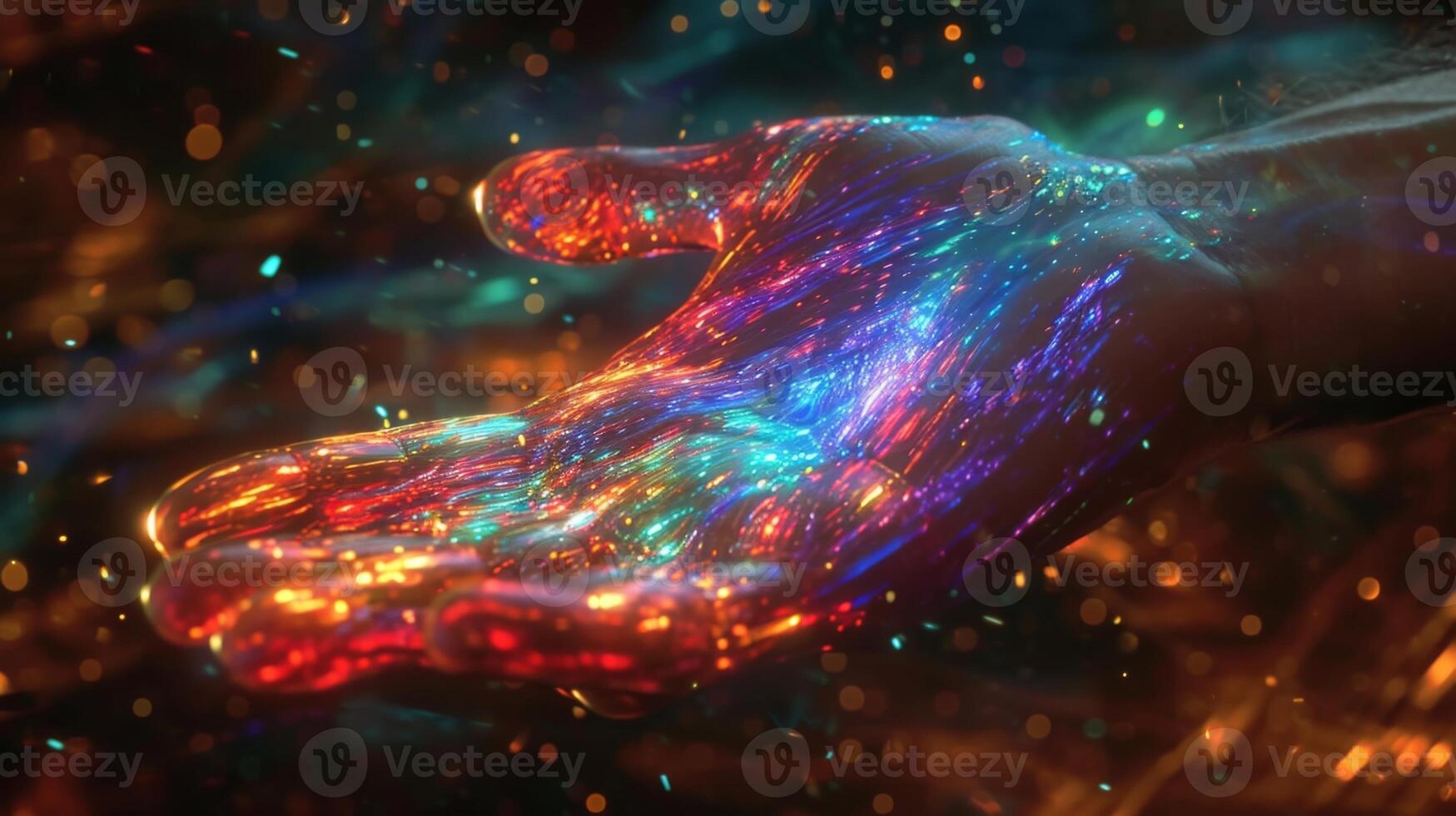 A comforting holographic image offers a virtual hand to hold as you open up about your struggles in a safe nonjudgmental space photo