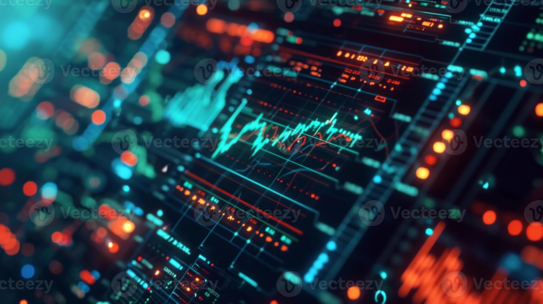 A holographic interface displaying realtime market trends and price alerts for the users selected cryptocurrencies photo