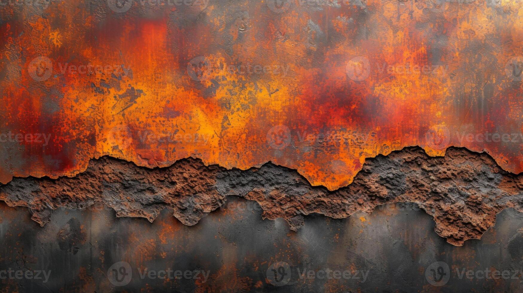 Texture of oxidized metal The rich combination of deep rusty reds and orangetinged browns creates a striking contrast on the uneven corroded surface photo