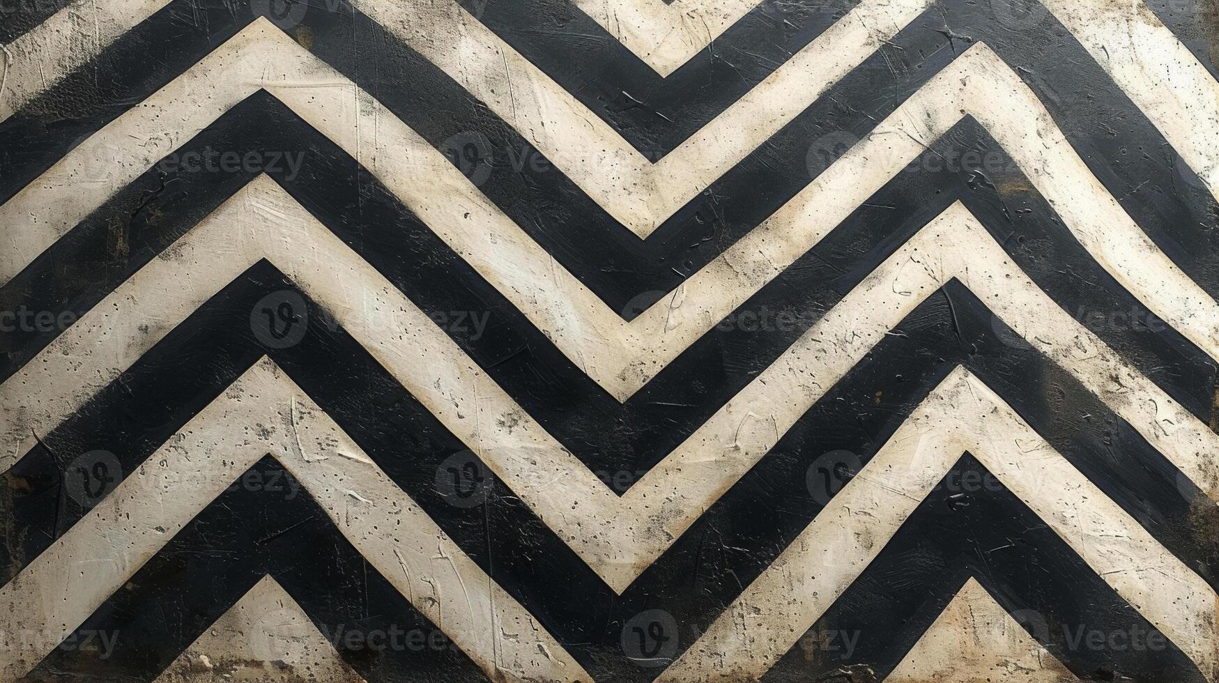 Texture of zigzagging stripes in motion forming a symmetrical and repetitive pattern in shades of black and white photo