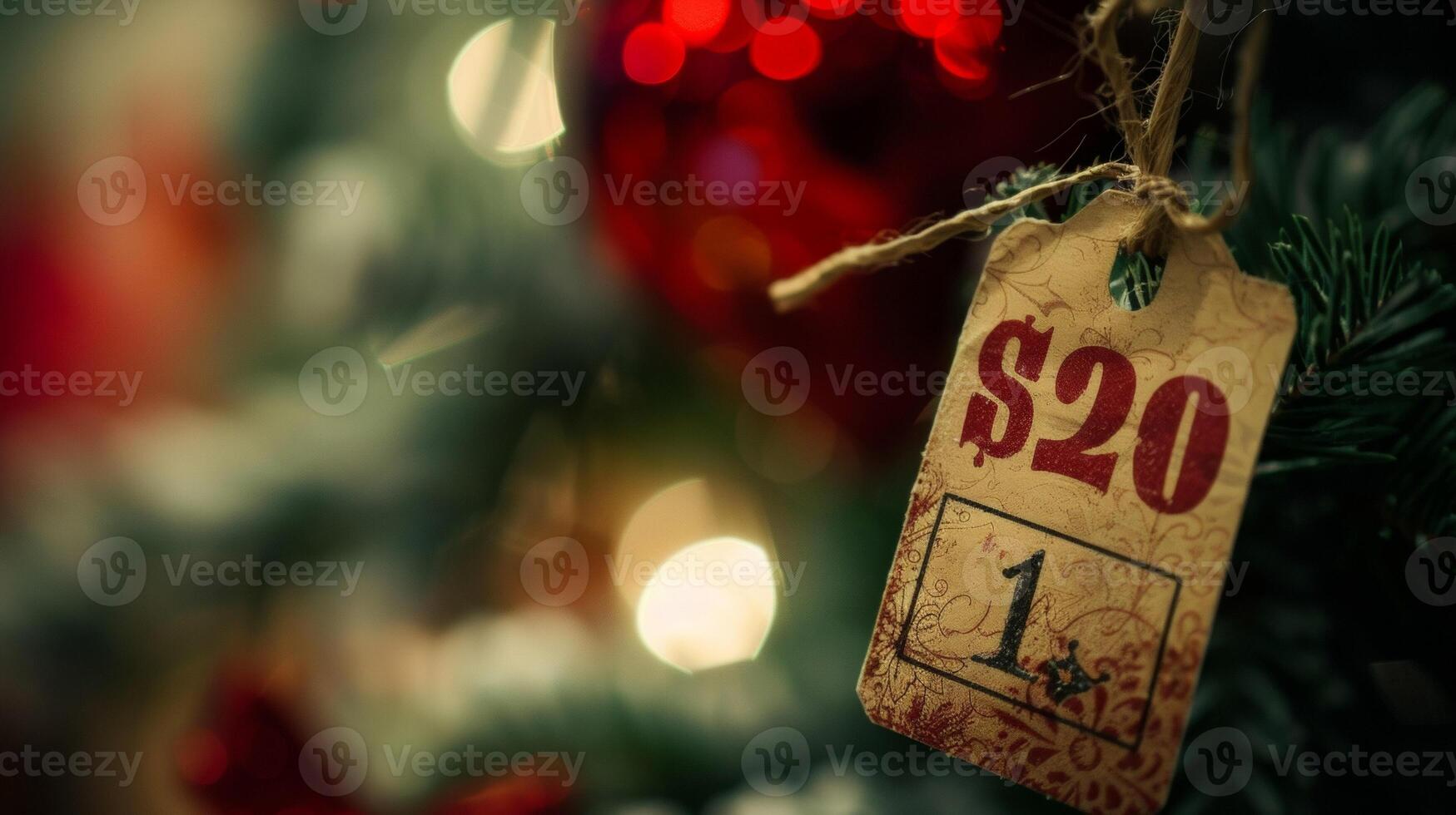 A closeup of a price tag showing the slashed prices for Boxing Day specials photo