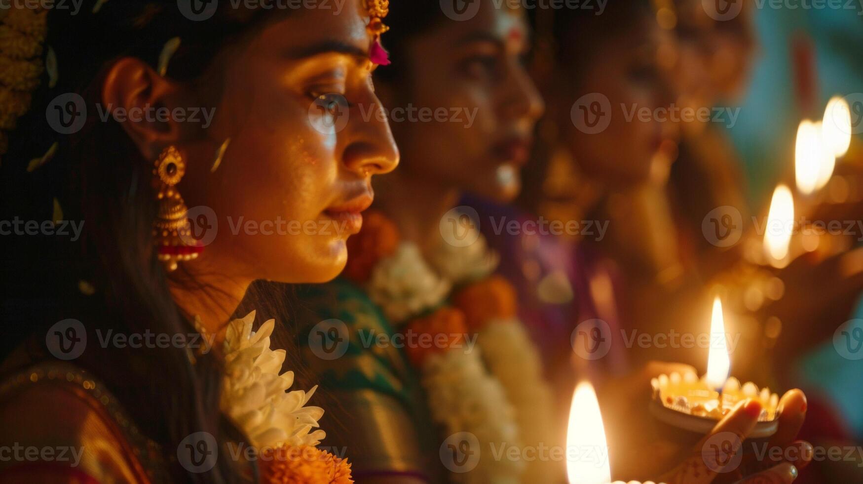 During Diwali it is customary for families to perform Laxmi Puja a prayer ritual devoted to the Hindu goddess of wealth and prosperity to bring good fortune into their homes photo