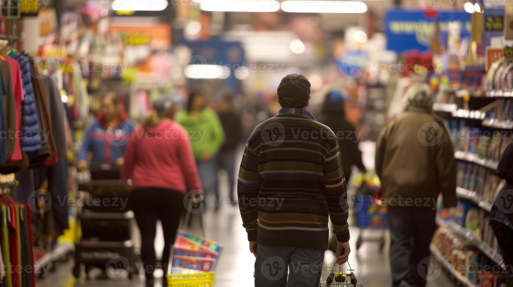 The energy is palpable as shoppers compete with each other to find the biggest discounts and get the most for their money. Its a game of luck and strategy as people strategicall photo