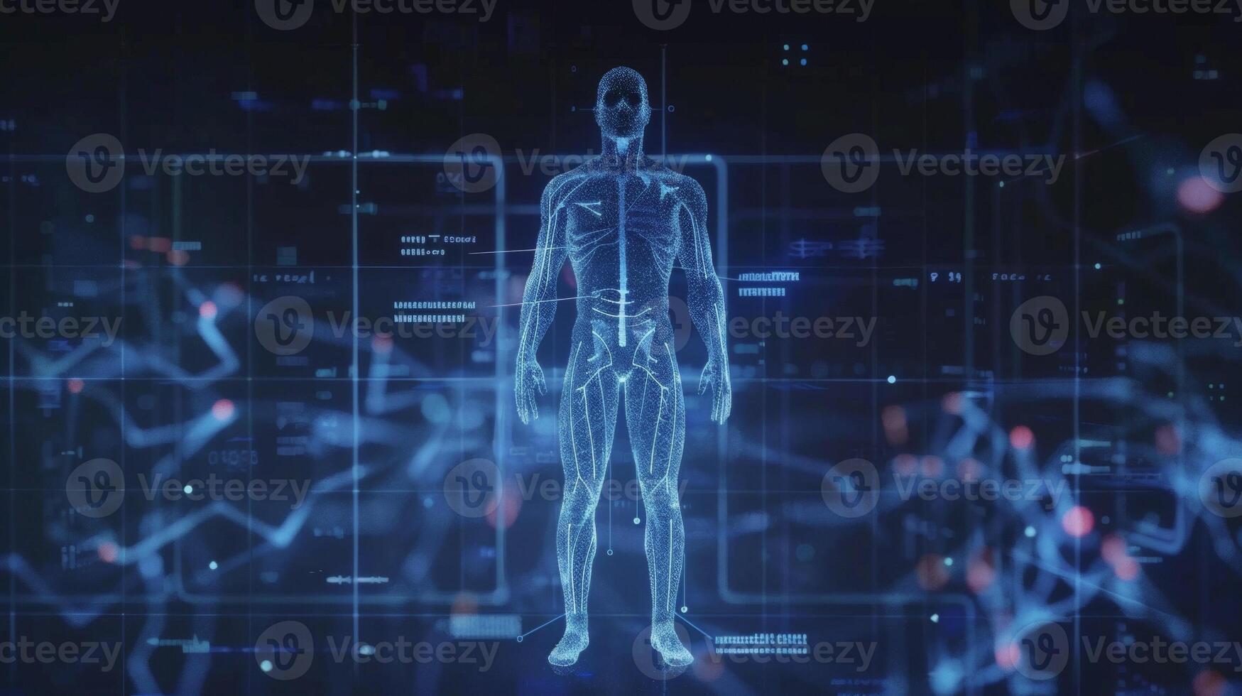 A detailed holographic image of the showcasing its layers and functions and demonstrating how it protects the body and maintains temperature regulation photo