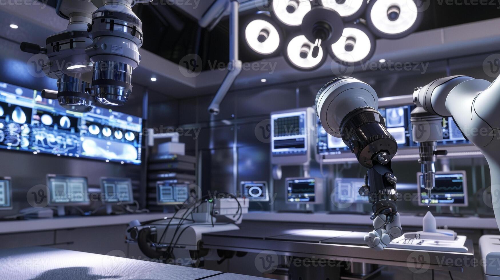 A highly detailed view of the robotic assistants advanced camera system providing surgeons with a closeup view of the site for accurate and efficient procedures photo