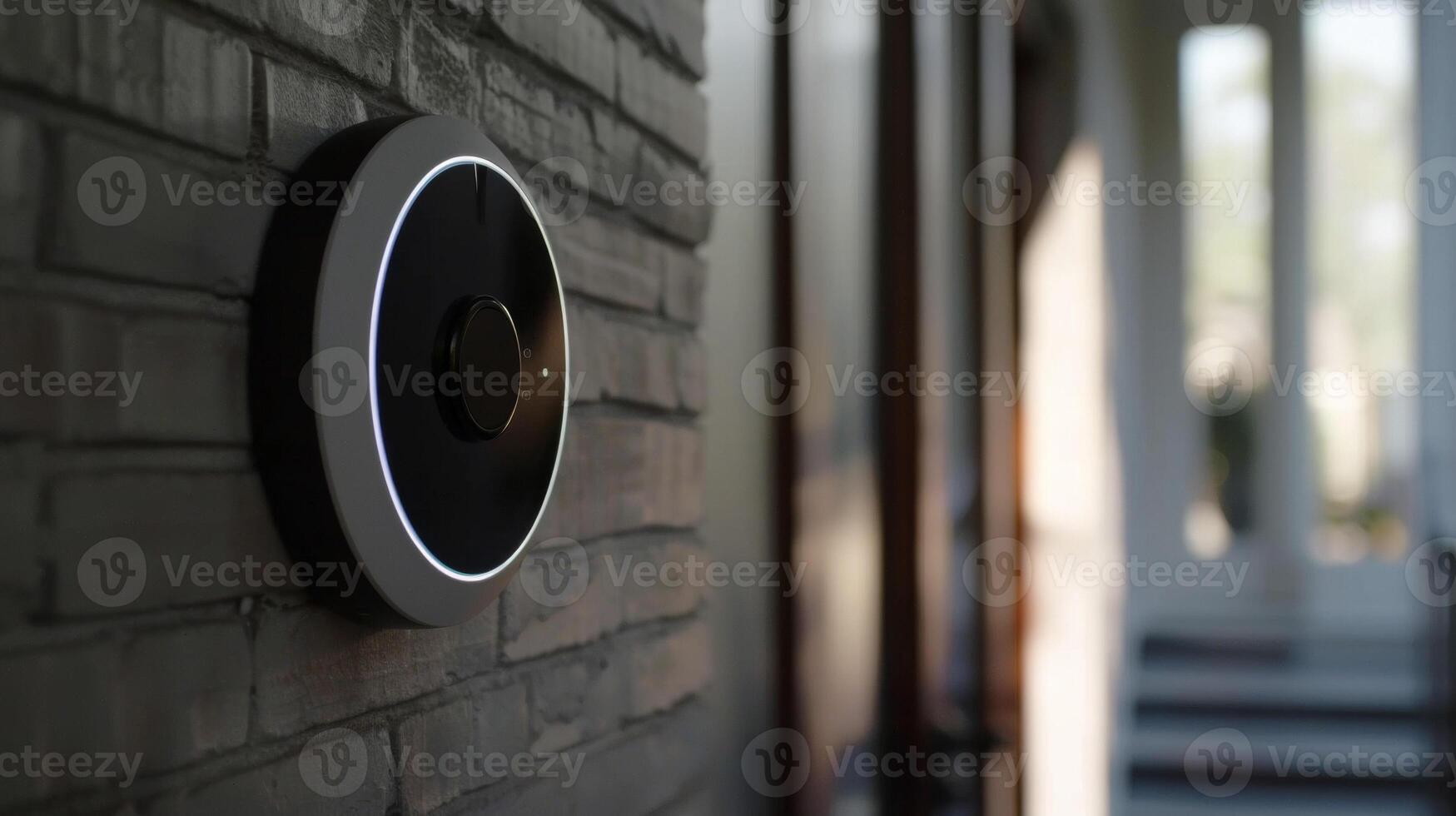 A detailed look at a smart doorbell that allows users to remotely see and speak to visitors at their front door photo