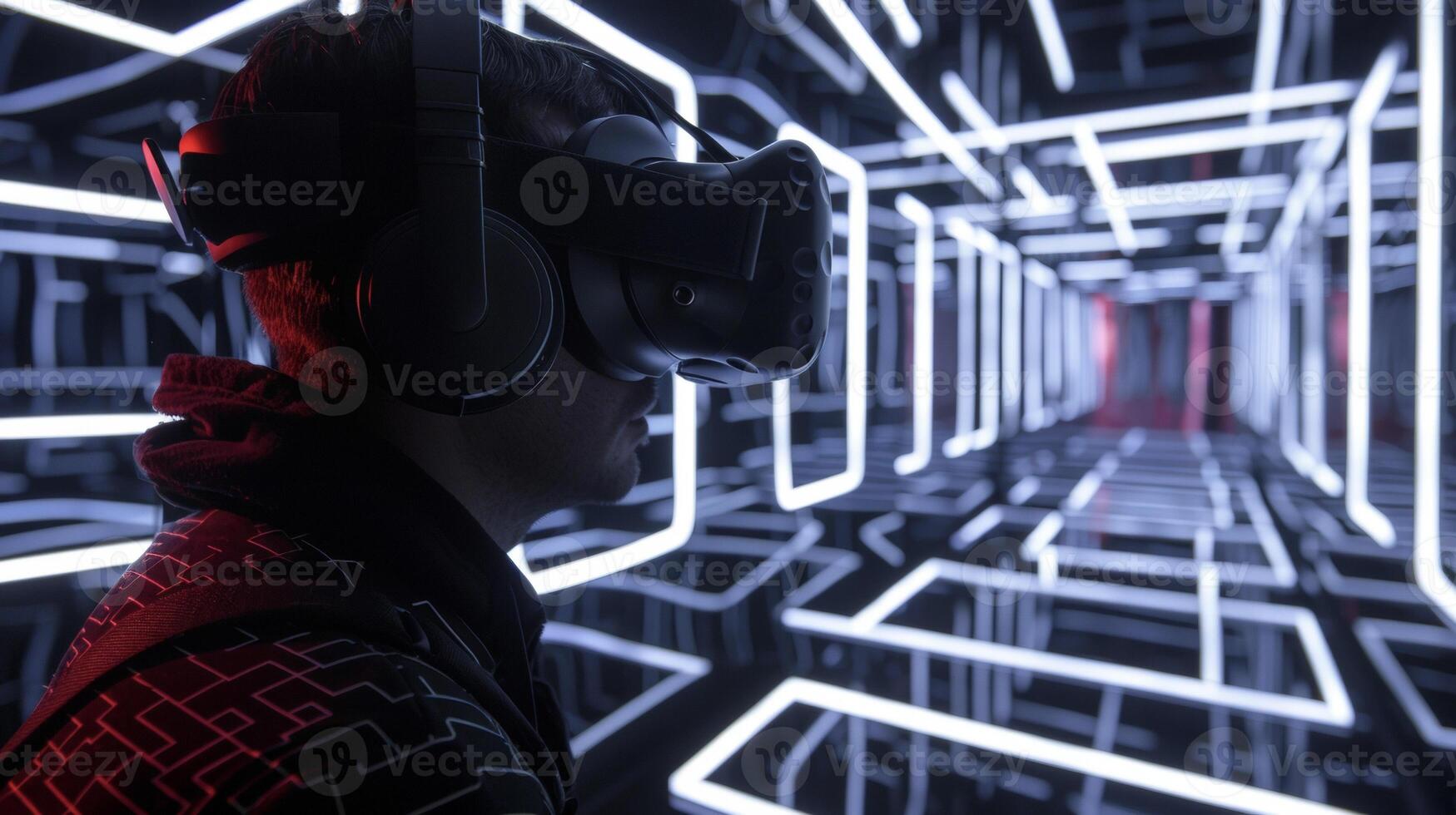 A virtual reality game where the player must navigate a maze using only their eyes helping to improve eye movement and coordination photo