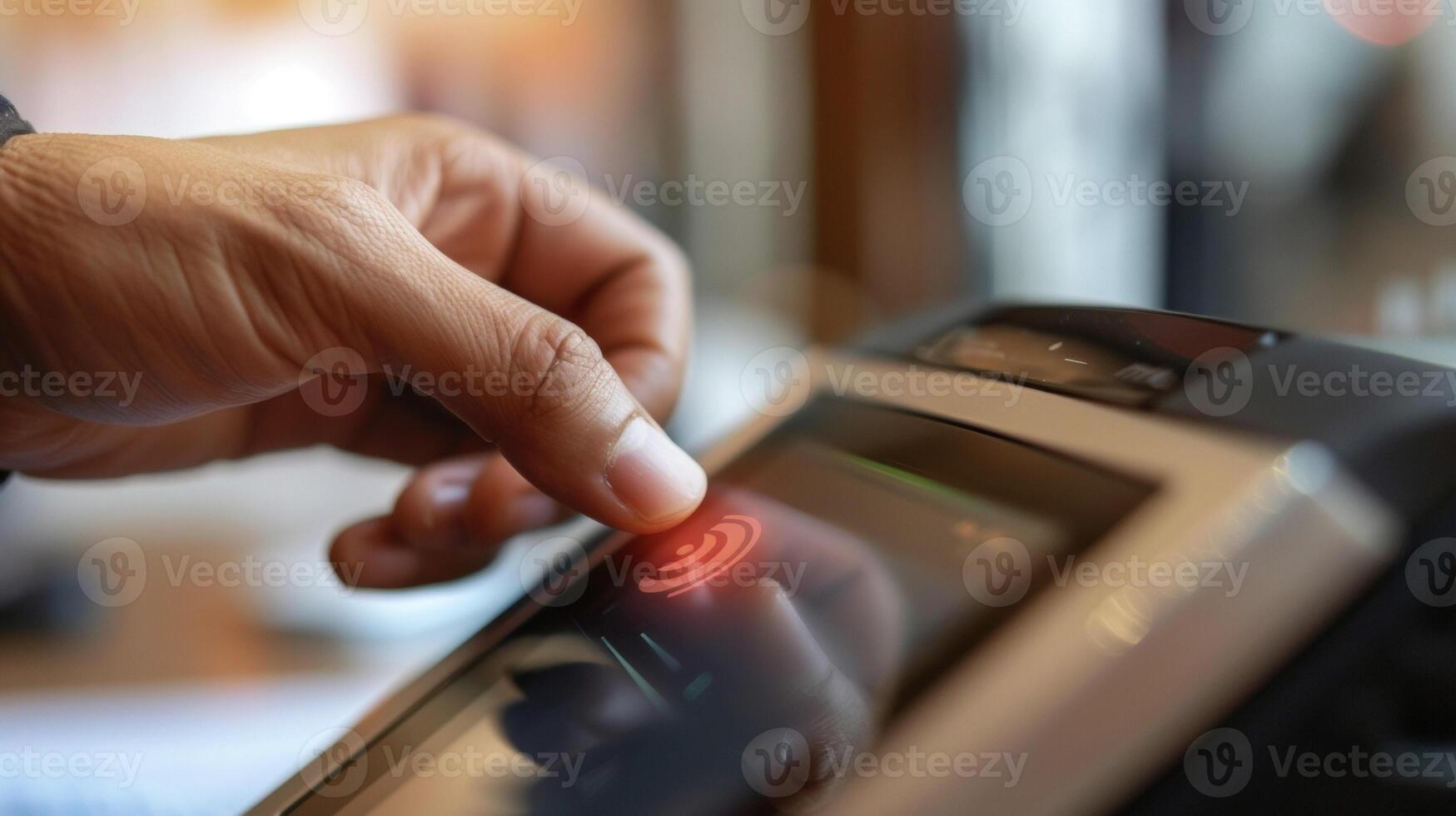 A persons hand selecting a twofactor authentication od such as a key fob or security question to further secure their access to the records system photo